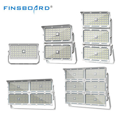 Lampu sorot LED modular dengan badan lampu paduan aluminium bracket yang dapat disesuaikan dan disipasi panas berbentuk sirip untuk pencahayaan stadion