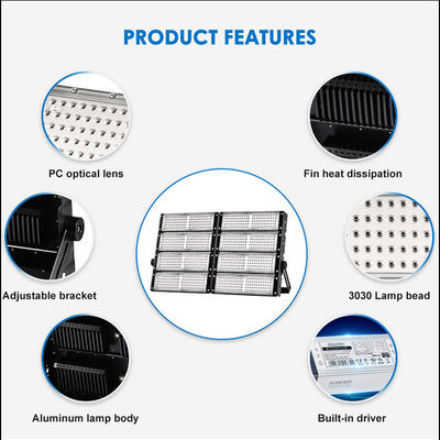 Pencahayaan Stadion LED Luar Ruangan Tiang Tinggi dengan Suhu Warna yang Dapat Disesuaikan IP66 Tahan Air Chip SMD 3030/2835