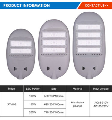 130-140LM/W IP65 Waterproof Aluminium Alloy LED Street Light untuk Pencahayaan Jalan Raya Luar Ruang