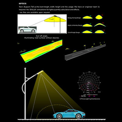 Lampu jalan LED yang dapat disesuaikan 50W hingga 200W IP66 Waterproof dengan Teknologi SMD LED untuk Pencahayaan Jalan Raya dan Taman