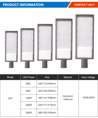 Lampu Jalan Aluminium Die-Casting Tahan Air IP66 Luar Ruangan LED SMD2835