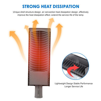 Lampu jalan LED IP66 tahan air dengan efisiensi 120lm/W dan tegangan luas AC85-265V untuk jalan raya
