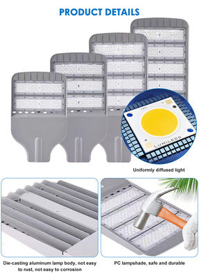 IP65 Waterproof 3000K/4000K/6000K LED Street Light dengan OEM ODM Opsi yang dapat disesuaikan untuk pencahayaan luar