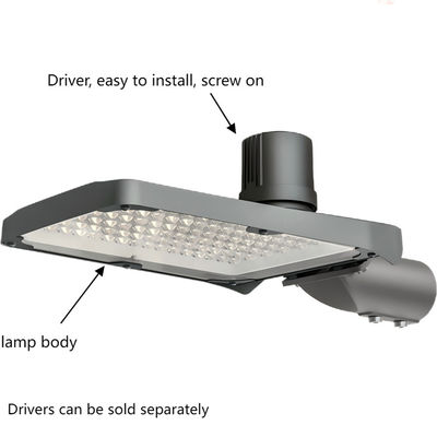 Mudah Pemasangan Pengemudi Unik yang Dapat Dipisahkan Ip66 Die-Cast Aluminium 60w 100w 150w 200w Kontrol Cahaya Terintegrasi Lampu Jalan Led