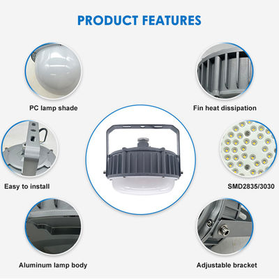 Lampu High Bay Berkualitas Tinggi Ip65 Tahan Air Pom Bensin 50w 100w 150w Lampu Platform Led Tahan Ledakan