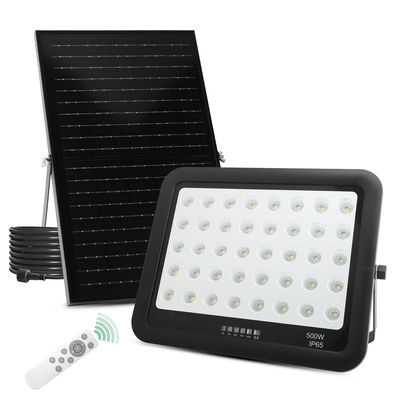 Hitam ABS Lampu Surya Remote Control 50w 100w 200w 300w 400w 500w Led Lampu Solar Banjir