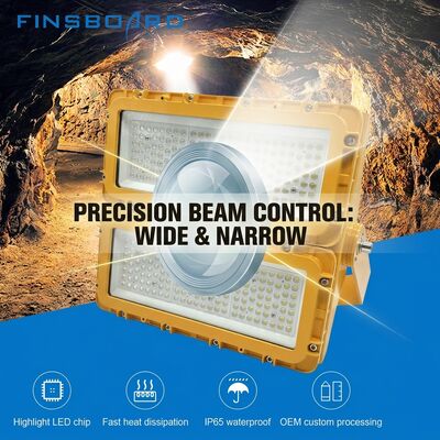 Lampu Banjir LED Tahan Ledakan 300W Zona IECEx 1 Zona 2 Area Berbahaya 39000lm IP66 Die-Cast Aluminium ADC12