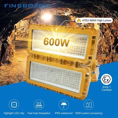Lampu Banjir Tahan Ledakan LED 600W ATEX IIB T6 IP65 RFEPL8280 LUMILED Sinar 60°