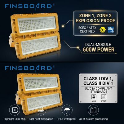 600W Led Lampu Banjir Proof Led IECEx Marine Offshore 72000lm IP67