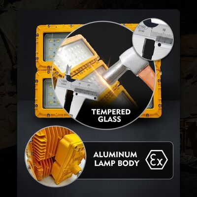 Lampu Sorot LED Anti Ledak 600W Multi-Mount Braket 6 Arah LUMILEDS LM-80 ATEX IIb T6 IP65 Perlengkapan Langit-langit Boom Dinding