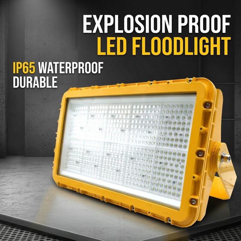 300W LED Explosion Proof Flood Light 90° Yellow High Visibility Safety Zone Marking ATEX IIB T6 IP65 RFEPL8280 Lighting