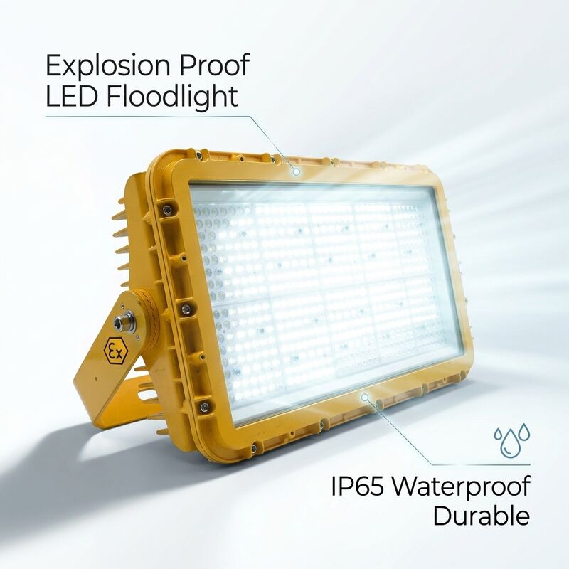 Lampu Banjir LED Tahan Ledakan 600W IECEx Compact High-Density Marine Offshore 72000lm IP67 Paduan Aluminium Bebas Tembaga