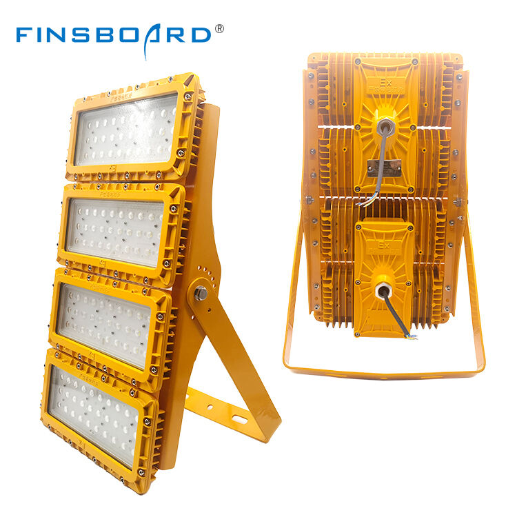 600W LED Tahan Ledakan Lampu Banjir DC Tenaga Surya Tegangan Rendah Off-Grid Pipa Kepala Sumur Jarak Jauh IP66 Die-Cast Aluminium ADC12