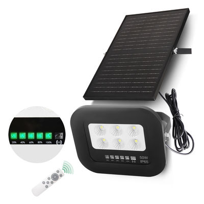 50 Watt LED Lampu Surya IP65 All-Black Monocrystalline Silicon Panel Surya
